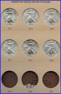 Complete 1986 2018 American Eagle Silver Coin Set & 7181 Dansco Album AR307