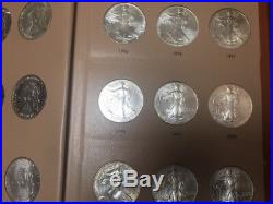Complete 34 Coin American Silver Eagle Gem Set In Dansco Album, Many From Rolls