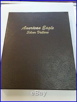 Complete (34 Pieces) Bu U. S. Silver Eagle Set In A Great Dansco Album