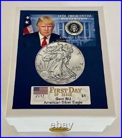 Donald Trump 2017. Inauguration. American Silver Eagle. 999 Silver Coin with COA