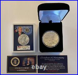 Donald Trump 2017. Inauguration. American Silver Eagle. 999 Silver Coin with COA