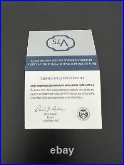 End of World War II 75th Anniversary American Eagle Silver Proof Coin