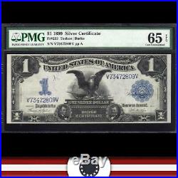 GEM 1899 $1 Silver Certificate BLACK EAGLE PMG 65 EPQ Fr 233 V73472809V