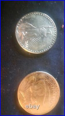 Gilded $20 Pure Silver Coins Double Eagle Gaudens Guilded In 24ct Gold Gilded $20 Pure Silver Coins Double Eagle Gaudens Guilded In 24ct Gold