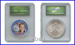 HILLARY CLINTON White House PURE 1oz SILVER AMERICAN EAGLE in SEALED SLAB