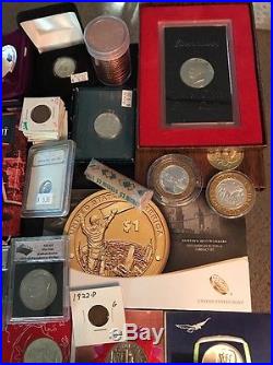 Huge Collection Lot Auction US Coins Slab Medals Commem Silver Eagle Proof $1015