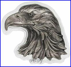 IN STOCK 2022 Chad 1oz Silver American Eagle Shaped High Relief Coin withBox NICE