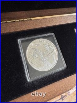 Indian Silver Eagle Coin With Genuine Arrowhead In A Presentation Box Indian Silver Eagle Coin With Genuine Arrowhead In A Presentation Box