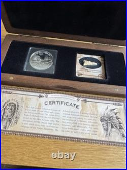 Indian Silver Eagle Coin With Genuine Arrowhead In A Presentation Box Indian Silver Eagle Coin With Genuine Arrowhead In A Presentation Box
