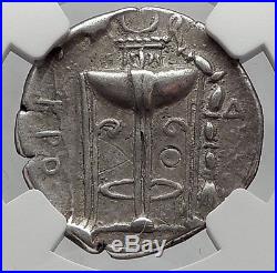 KROTON BRUTTIUM 350BC Original Silver Ancient Greek Coin Eagle Tripod NGC i60198