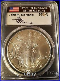 LOOK 2002 Silver Eagle MS70 Mercanti Signed Population only 36