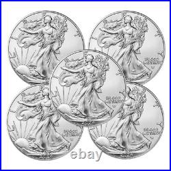 LOT OF 5,2024 $1 American Silver Eagle Coin-1oz BU Magnet tested sealed BAG GIFT