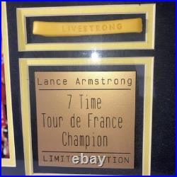 Lance Armstrong Autographed American Silver Eagle Coin Framed Photo & Bracelet