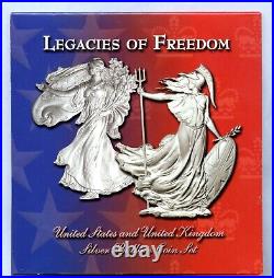 Legacies of Freedom Silver Bullion Coin Set Eagle and Britannia