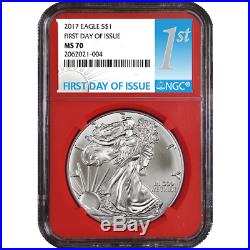 Lot of 10 2017 $1 American Silver Eagle NGC MS70 FDI First Label Red Core