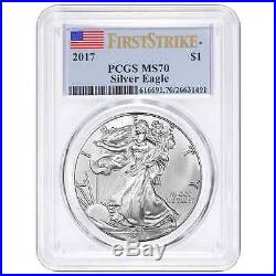 Lot of 10 2017 $1 American Silver Eagle PCGS MS70 First Strike Label