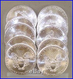Lot of (10) 2017 1 oz. 999 Fine American Silver Eagle Bullion Coins