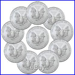 Lot of 10 2019 1 oz American Silver Eagle $1 GEM BU Coins SKU56934