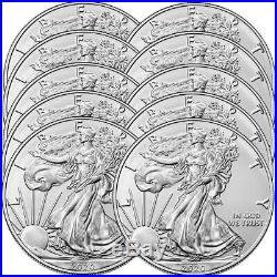 Lot of (10) 2020 1 oz American Silver Eagle Bullion Coins Gem Uncirculated