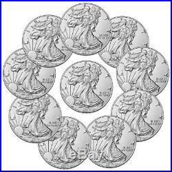 Lot of 10 Coins 2018 American Silver Eagle $1 GEM BU Coin PRESALE SKU51558