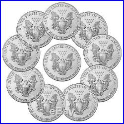 Lot of 10 Coins 2018 American Silver Eagle $1 GEM BU Coin PRESALE SKU51558
