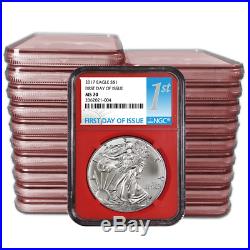 Lot of 20 2017 $1 American Silver Eagle NGC MS70 FDI First Label Red Core