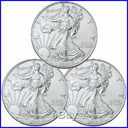 Lot of 3 2020 1 oz American Silver Eagle $1 Coins GEM BU Delay SKU59437