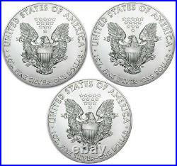 Lot of 3 2021 American Eagle Coins 1 oz. 999 Fine Silver