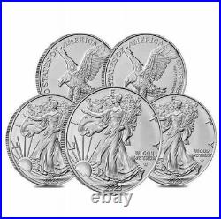 Lot of 5-2023 $1 American Eagle Silver Dollar 1OZ BU Magnet tested sealed GIFT## Lot of 5-2023 $1 American Eagle Silver Dollar 1OZ BU Magnet tested sealed GIFT##