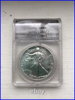 MS69 Silver Eagle Dollar ANACS Certified- 1990