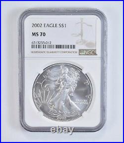 MS70 2002 American Silver Eagle NGC PERFECT Brown Label 0431