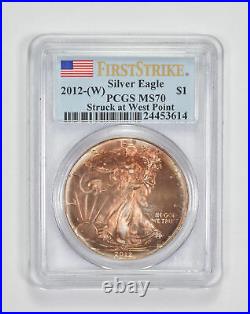 MS70 2012(W) American Silver Eagle First Strike Graded PCGS TONED 0717