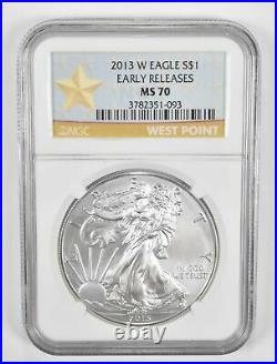 MS70 2013-W American Silver Eagle Early Releases Graded NGC 1367