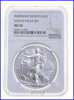 Ms70 2014 W Burnished Silver Eagle Ngc Classic Brown Label Ms70 2014 W Burnished Silver Eagle Ngc Classic Brown Label