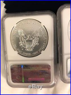 NGC 2011 Silver Eagle 25th Anniversary Early Release 5 Coin Set 69 Graded
