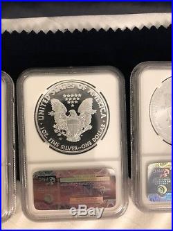NGC 2011 Silver Eagle 25th Anniversary Early Release 5 Coin Set 69 Graded