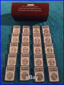 NGC SPECIAL 20th ANNIVERSARY 1986 THRU 2005 LIMITED SET OF SILVER EAGLES