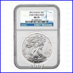 New 2012 American Silver Eagle 1oz Early Releases NGC MS70 Graded Silver Coin