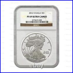 New 2012 S American Silver Eagle 1oz NGC PF69 Ultra Cameo Graded Proof Coin