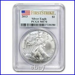 New 2013 American Silver Eagle 1oz First Strike PCGS MS70 Graded Slab Coin