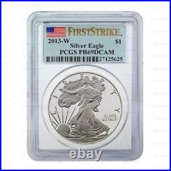 New 2013 W American Silver Eagle 1oz First Strike PCGS PR69 DCAM Graded Proof