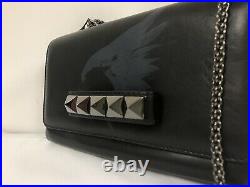 New Valentino Va Va Voom Black Leather Painted Eagle Rockstud Chain Bag $2295.00