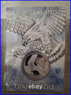 New Zealand 1 Dollar 2009 Giant Eagle 1oz Silver One Ounce Sealed With Coa