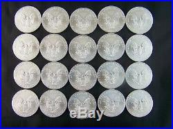 Nice 20 coin Roll of 2008 American Silver Eagles 1 oz. 999 Fine Silver Dollars
