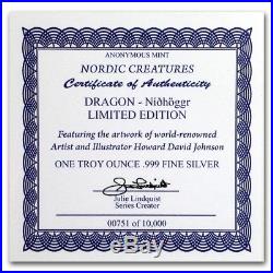 Nordic Creatures 5 1 Oz Silver Coins Full Matching # Sets-dragon-eagle-hellhound
