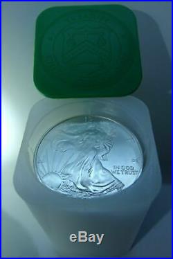 One uncirc mint roll of 20- 2013 American Eagles 1 oz silver coins. No spots