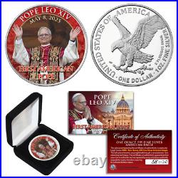 POPE LEO XIV 1st American Pope 2025 1 OZ Silver American Eagle Coin S/N of 267 POPE LEO XIV 1st American Pope 2025 1 OZ Silver American Eagle Coin S/N of 267