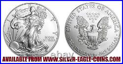 PRISTINE 2014 AMERICAN SILVER EAGLE ROLL FROM MONSTER BOX 20 x GEM BU COINS