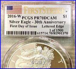 Pcgs Highest Appraisal 2016 American 1 Dollar Silver Eagle Coin Pr70Dcam Fs