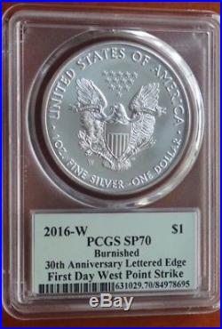 PoP 50! Burnished 2016 W SP70 SILVER EAGLE PCGS Hand Signed THOMAS S. CLEVELAND
